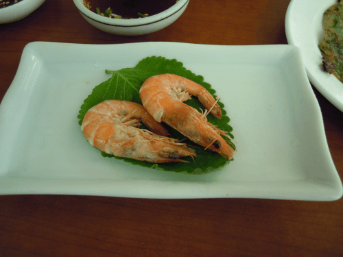 パンチャンの蒸し海老！塩味が効いています。