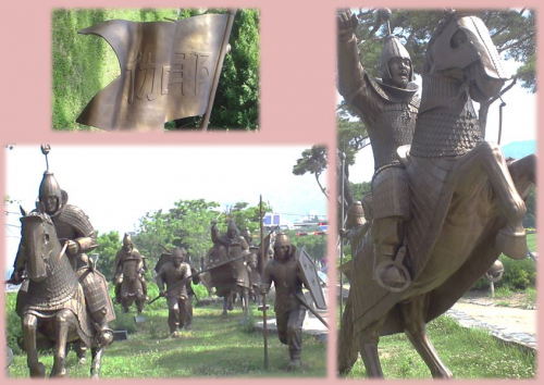 伽耶武士の方々です。　　　　　　　　　　　　　　　高句麗武士との戦闘シーンが古墳博物館で紹介されています。