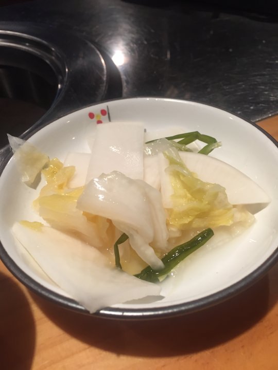 お通しの白キムチ