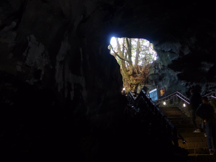 入口を入ったところです。入口から大きな階段で洞窟内に入っていきます。