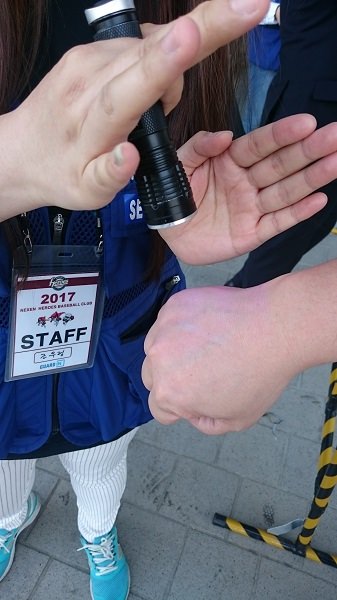 再入場はこんな感じでチェック。見えませんがペンで線が引いてあります。