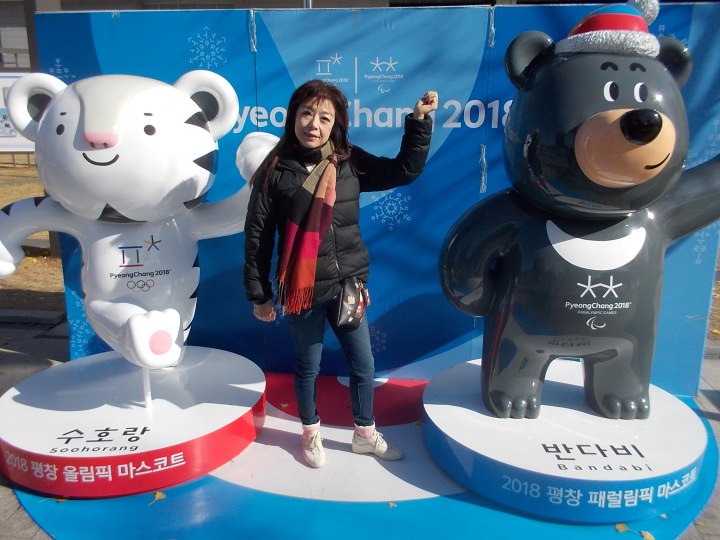 おかみさんとオリンピックマスコット