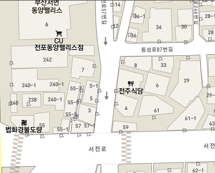 Daum地図だと数字が隠れて見えません。