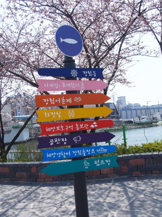 色鮮やかな案内板。