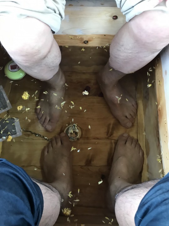 珍友？マツケンさんと入浴(笑)　奥マツケンさん、手前パボ