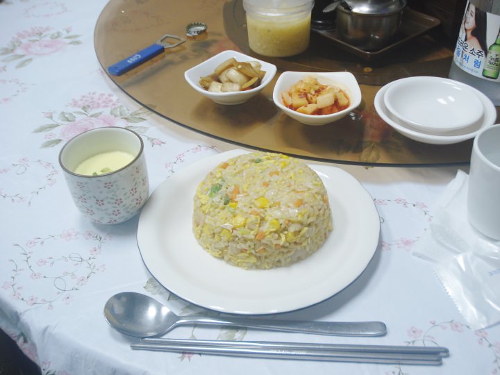 海老チャーハンと、茶碗蒸し