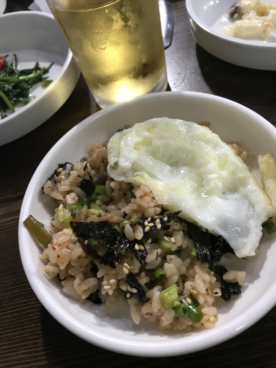 ポックンパに目玉焼きのせ