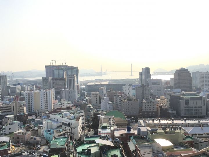 釜山港大橋がよく見えます