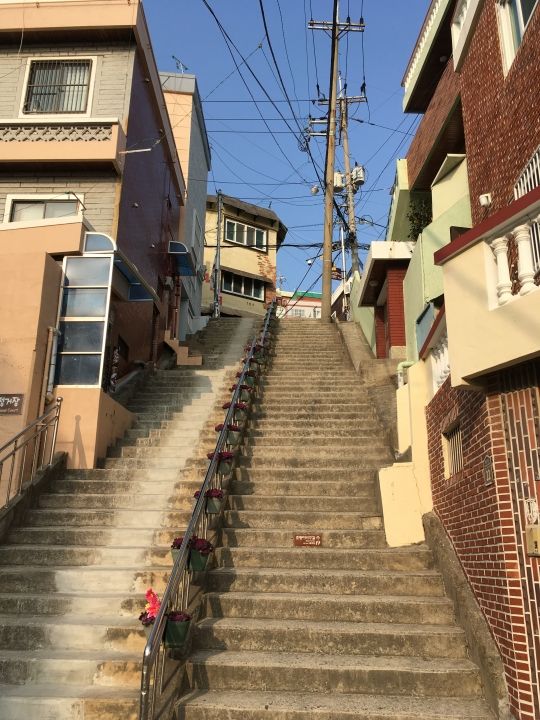 この階段を上ると、モノレール乗り場