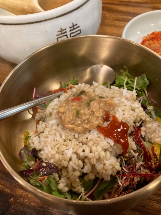 薬膳ポリパブ　チョングッチャン、コチュジャンをかけて