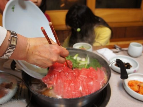 野菜、お肉投入～