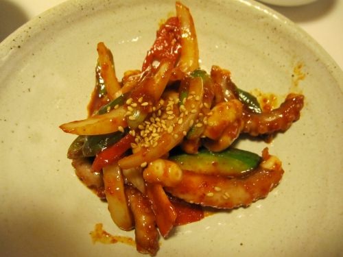 初物かぼちゃ手長蛸の炒め物