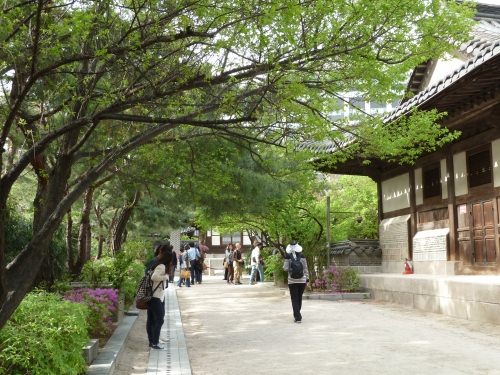 嘉礼が終わり、人々が少しずつ帰って行き、奥に行ってみると・・。静かな雰囲気。緑が美しいです。