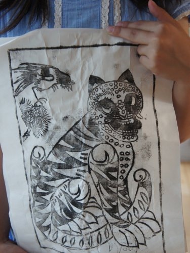 もう一つは、この版画。以前、我が子もやりました。