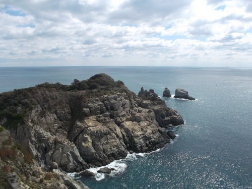 対馬島が肉眼で見えました